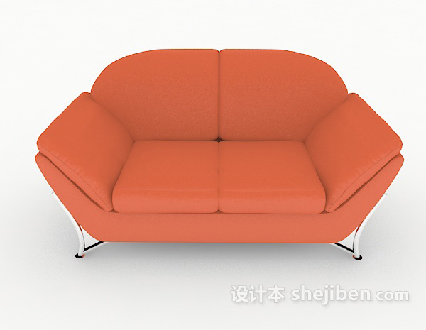 现代风格双人皮质沙发3d模型下载