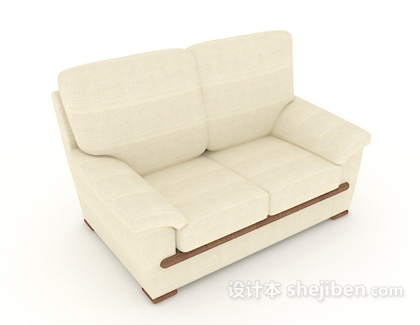 家居简约米白色双人沙发3d模型下载