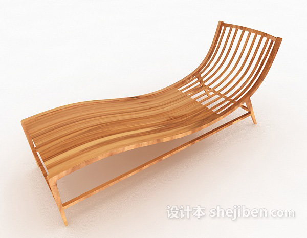 免费实木躺椅3d模型下载