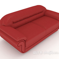 红色双人沙发3d模型下载