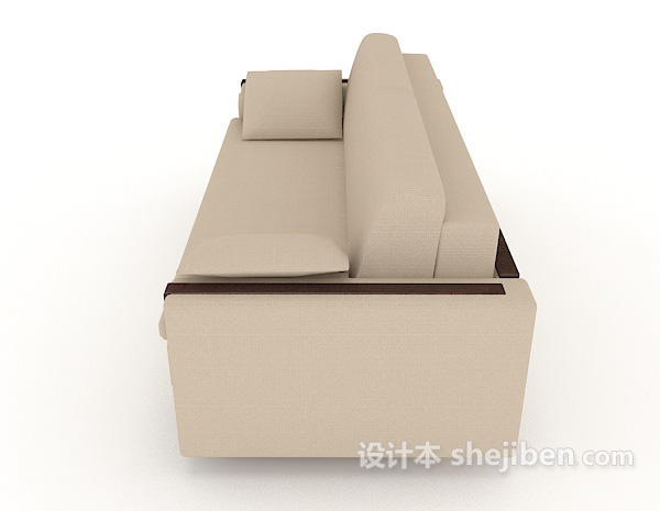 设计本灰棕色双人沙发3d模型下载