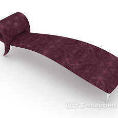 单人躺椅紫色沙发3d模型下载