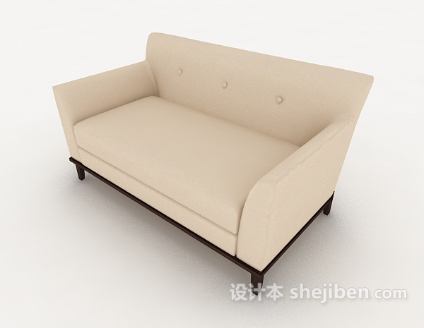 家居浅棕色双人沙发3d模型下载