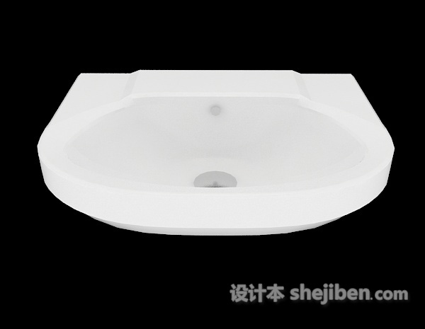 现代风格简单白色洗手池3d模型下载
