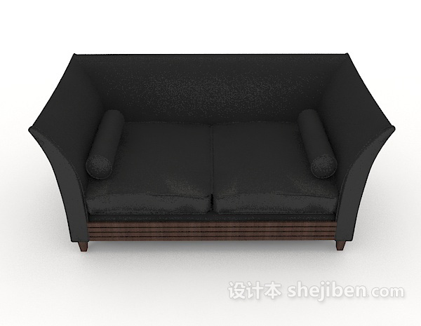 现代风格皮质居家双人沙发3d模型下载