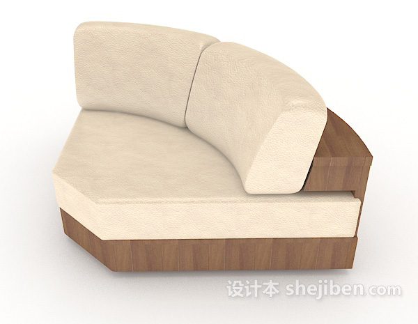 免费个性木质简约单人沙发3d模型下载