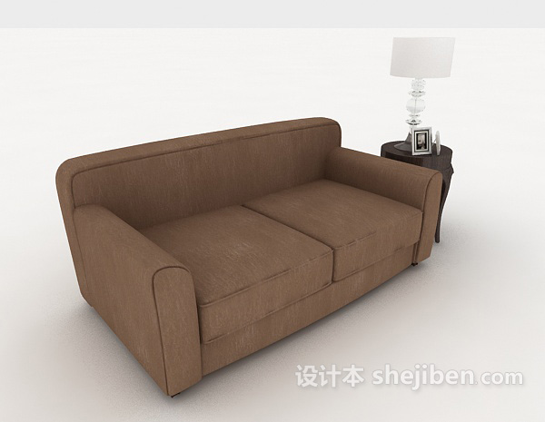 免费简单欧式双人沙发3d模型下载
