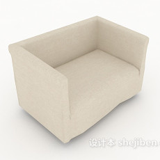 方形简约休闲单人沙发3d模型下载