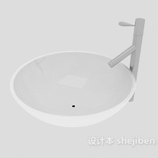 圆形白色洗手盆3d模型下载