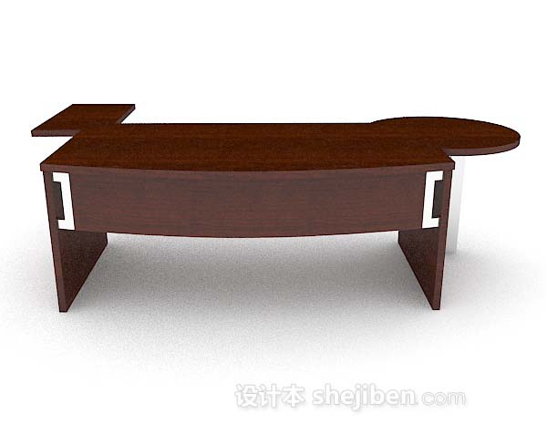 设计本木质简单长办公桌3d模型下载