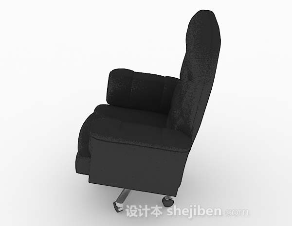 免费现代轮滑式黑色椅子3d模型下载