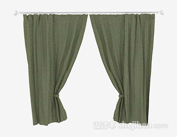 橄榄绿简单窗帘