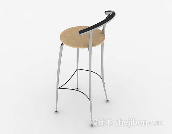 免费现代简约金属吧台椅3d模型下载