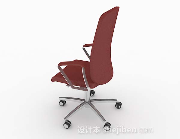 免费轮滑式红色办公椅子3d模型下载