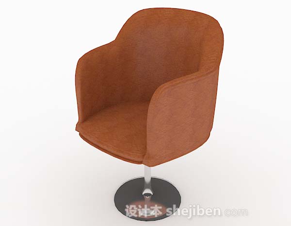 免费棕色简约休闲椅子3d模型下载
