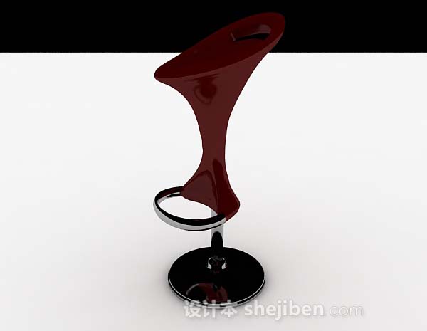 免费个性红色休闲高凳子3d模型下载