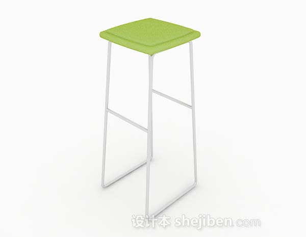 现代简约绿色方形吧台凳3d模型下载