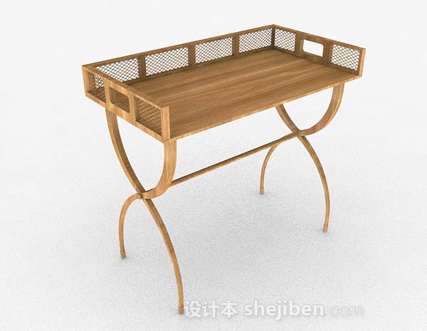 木质黄棕色简单书桌