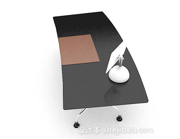 现代风格现代简约黑色书桌3d模型下载