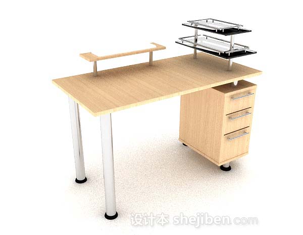 简约黄色木质书桌