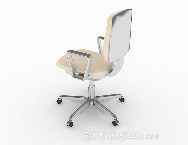 设计本米黄色简单办公椅3d模型下载
