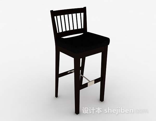 现代风格木质简单吧台椅子3d模型下载