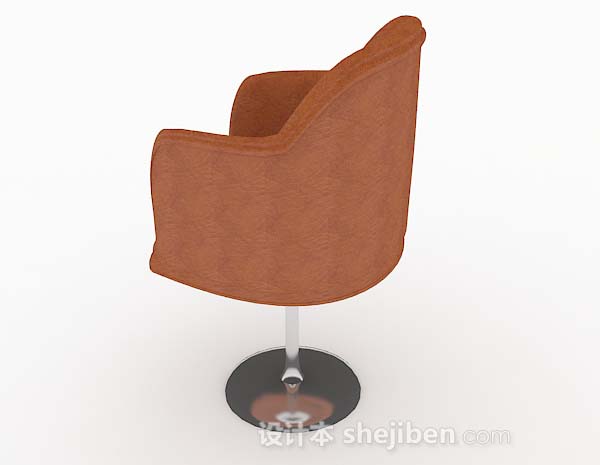 设计本棕色简约休闲椅子3d模型下载