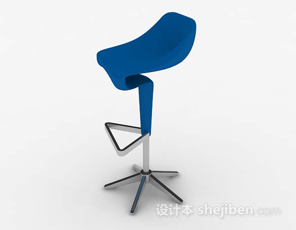 免费简约蓝色休闲椅子3d模型下载