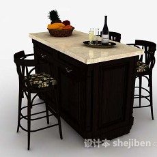 现代家居餐桌椅组合3d模型下载