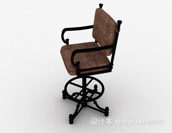 免费欧式复古铁艺休闲椅子3d模型下载