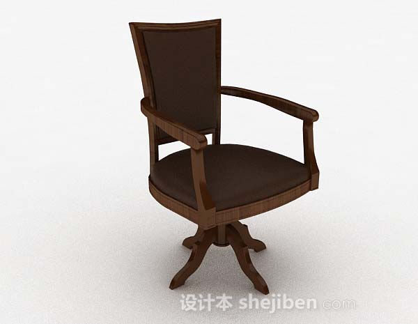 现代风格棕色木质家居椅子3d模型下载
