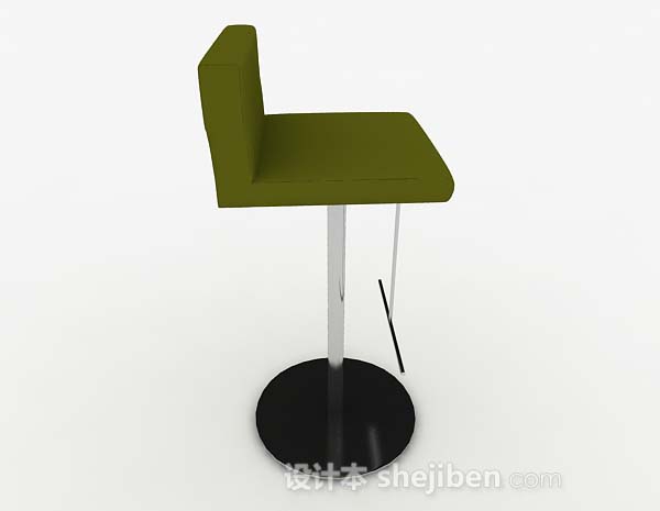 设计本休闲简约绿色吧台椅3d模型下载