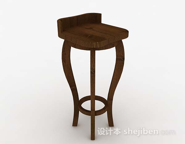 木质个性高脚凳子3d模型下载