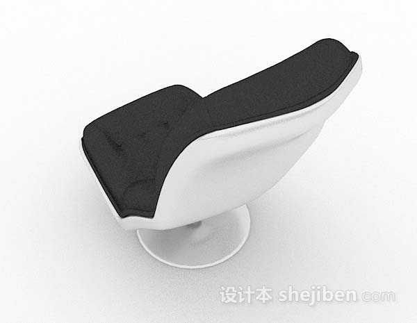 设计本现代黑色单人沙发3d模型下载