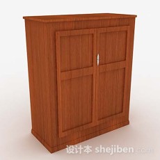 简约棕色衣柜3d模型下载