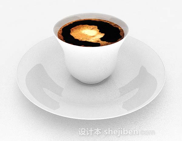 免费白色咖啡杯子3d模型下载