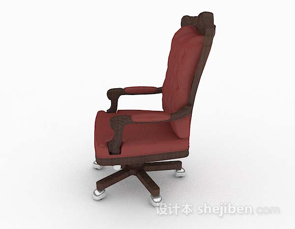 免费欧式红色家居椅子3d模型下载