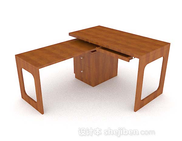个性简约木质书桌3d模型下载