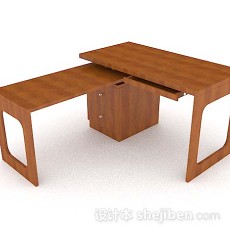 个性简约木质书桌3d模型下载