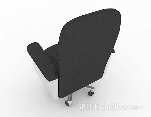 设计本黑色轮滑式办公椅3d模型下载