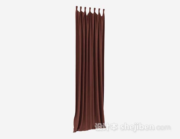 现代风格棕色简单窗帘3d模型下载
