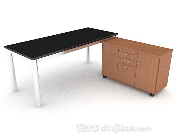 简单黑色桌子3d模型下载