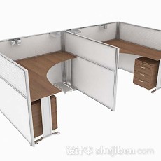 现代简单办公桌子3d模型下载