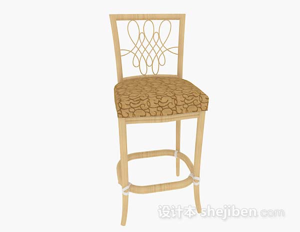 现代风格黄色高脚椅3d模型下载