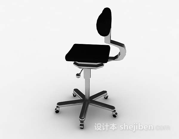 设计本现代黑色金属吧台椅3d模型下载