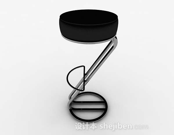 黑色简单个性吧台凳3d模型下载