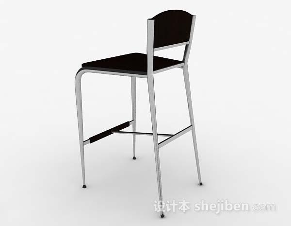设计本现代黑色简约吧台椅3d模型下载