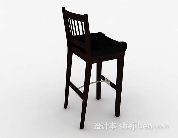 免费木质简单吧台椅子3d模型下载