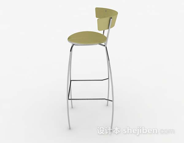 免费现代简约黄棕色吧台椅3d模型下载