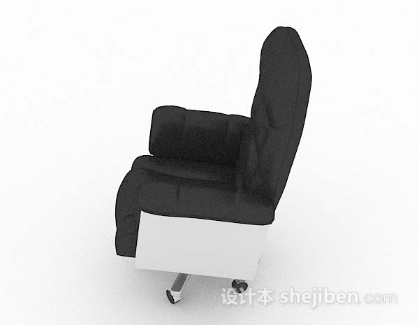 免费黑色轮滑式办公椅3d模型下载